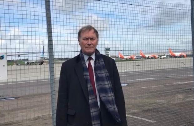 Gazette: Sir David Amess MP at Southend Airport