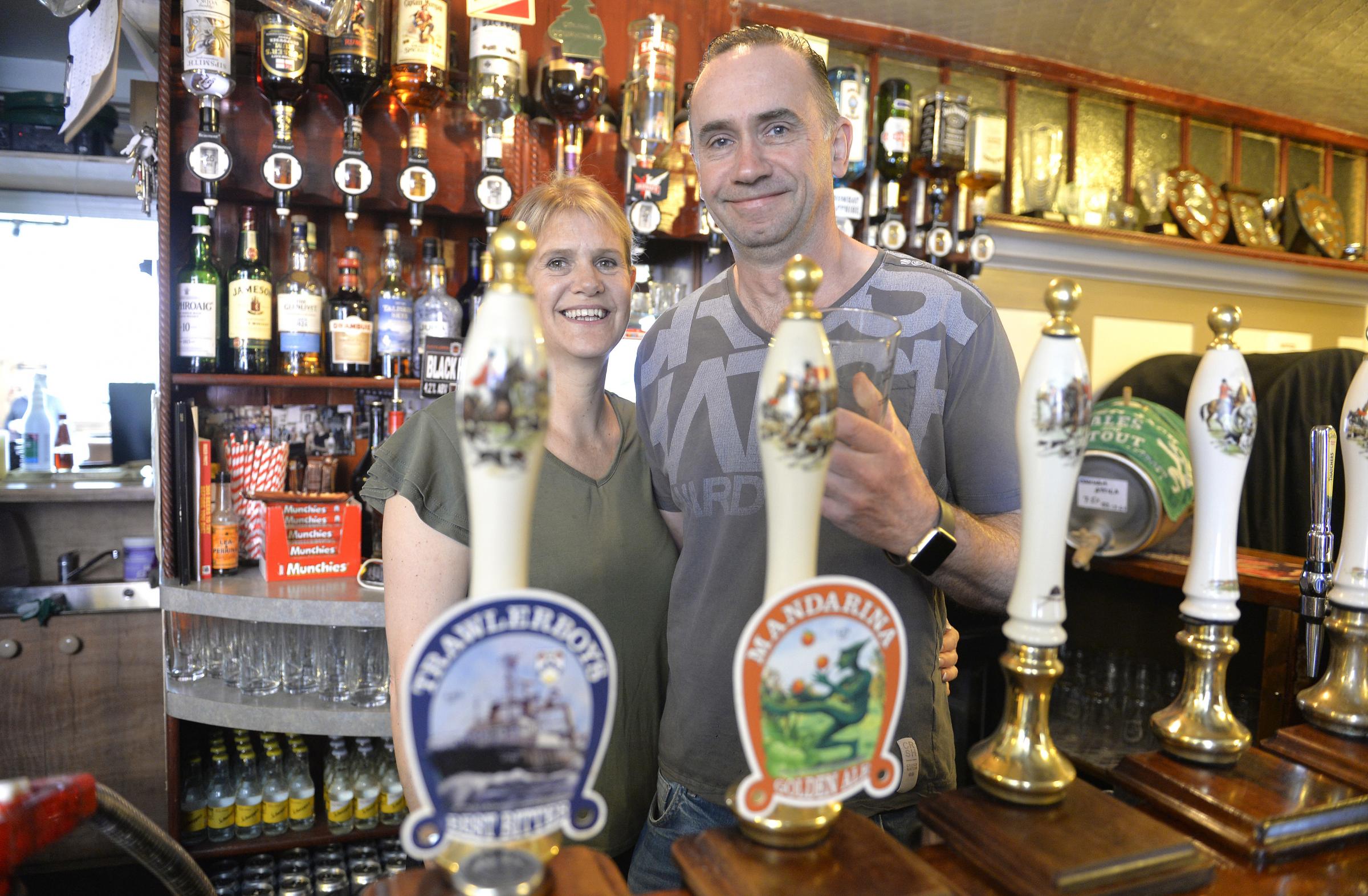 The Harwich Ale Trail event. Rob and Teresa Ranson, landlord and lady at The Hanover