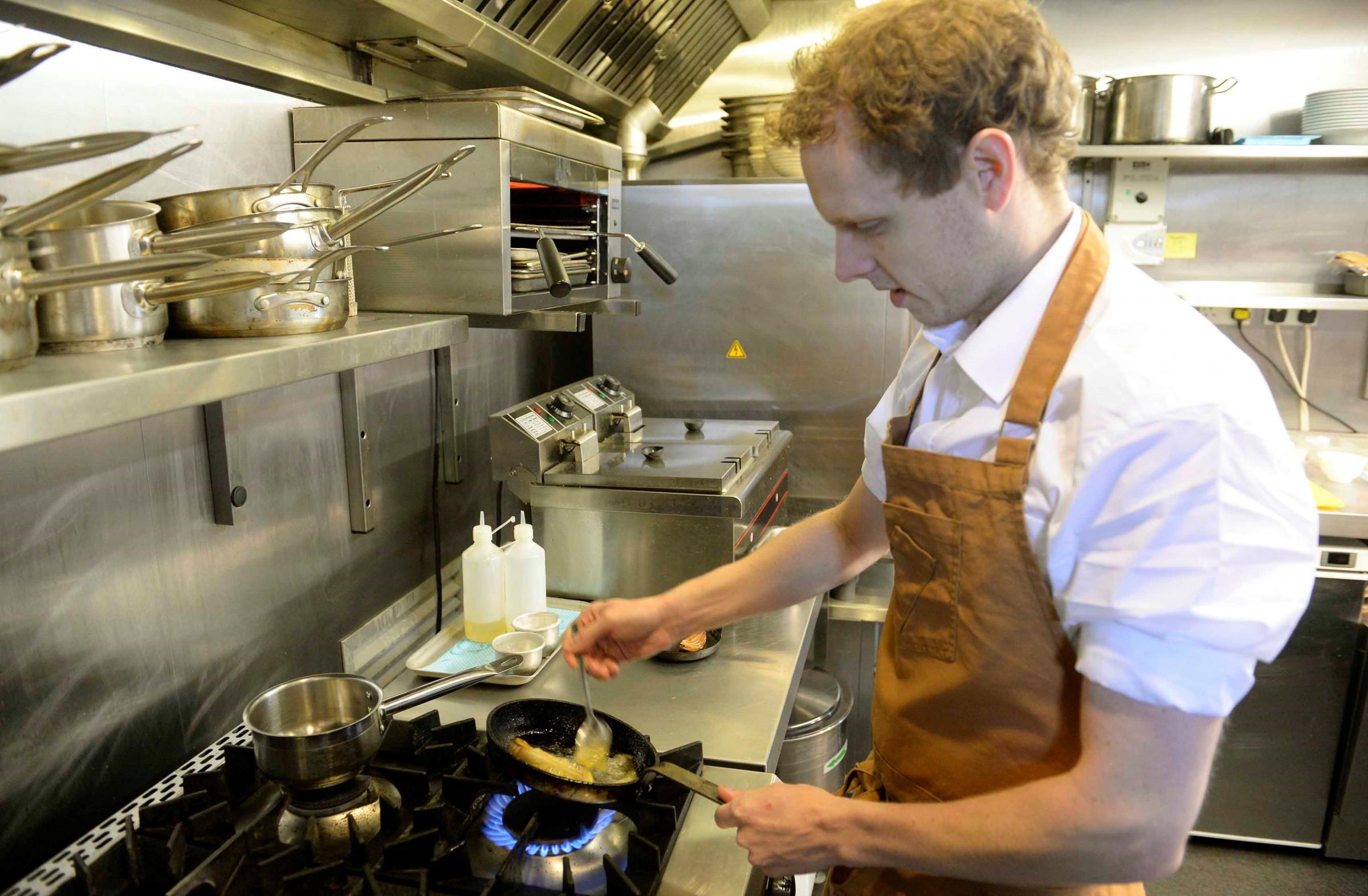 Grain, North Hill, Colchester...Paul Wendholt in the kitchen.