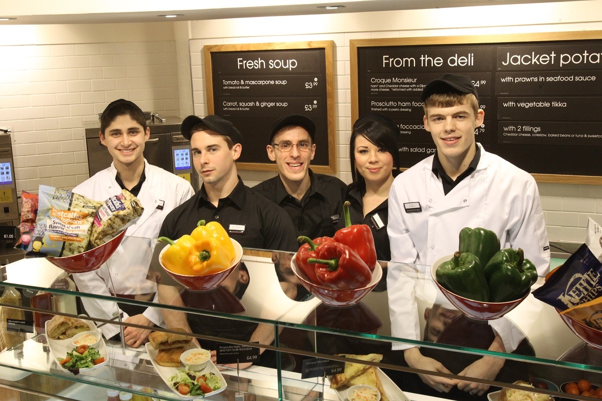 New look - Debenhams spruced up their restaurant in 2012. Pictured here are food service staff, from left, Dan Abrahams, Ben Harley, Stewart Batholomew, Naomi Sherman and Kyle Porter