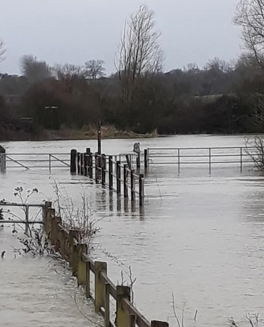 Pictures show flooding at beauty spot as river overflows. Picture: Julie Stowe