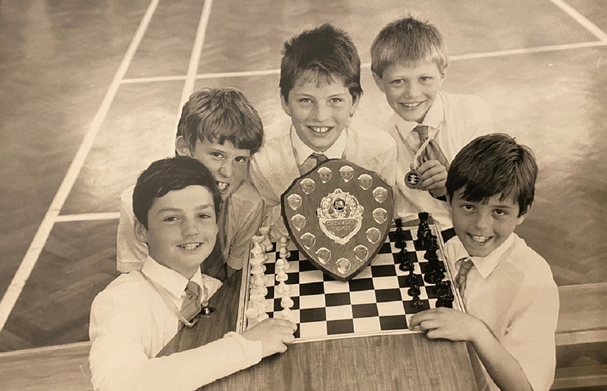 Checkmates - Francesco (centre) with friends at St Teresas Catholic Primary School, in Colchester
