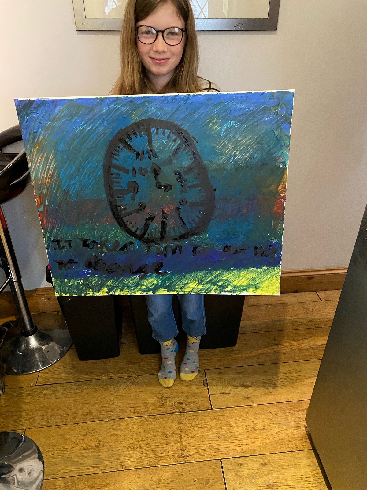 Hands of time - Imogen Tyers, ten, used her imagination to paint this picture