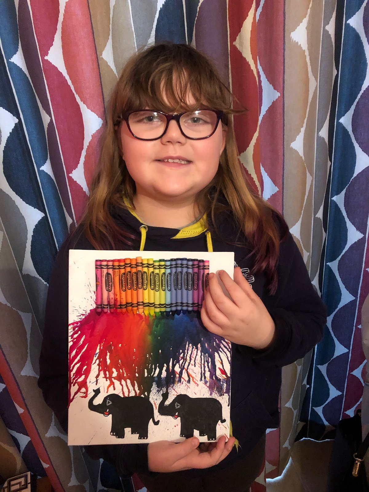 Vibrant - Maisy Williams, eight, produced this brilliant elephant picture