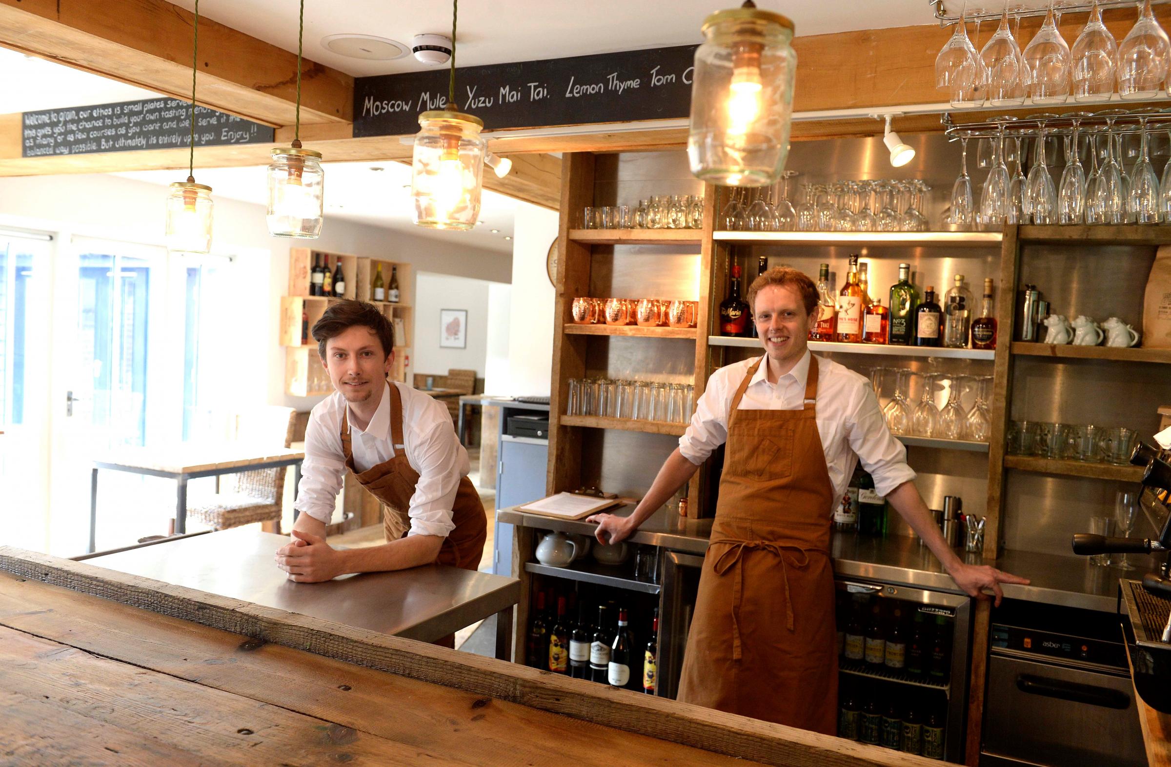 New, Grain, Restaurant in North Hill Colchester...(from left) Jordan Sidwell and Paul Wendholt, joint owners.