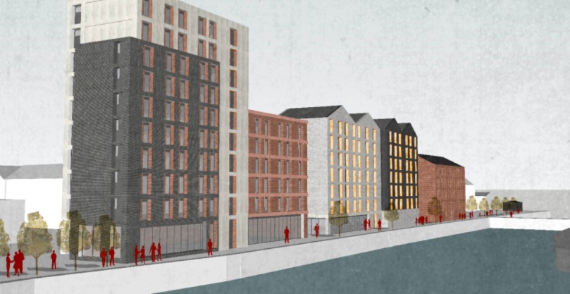 CGI - more than 300 student flats are planned for Colne Quay