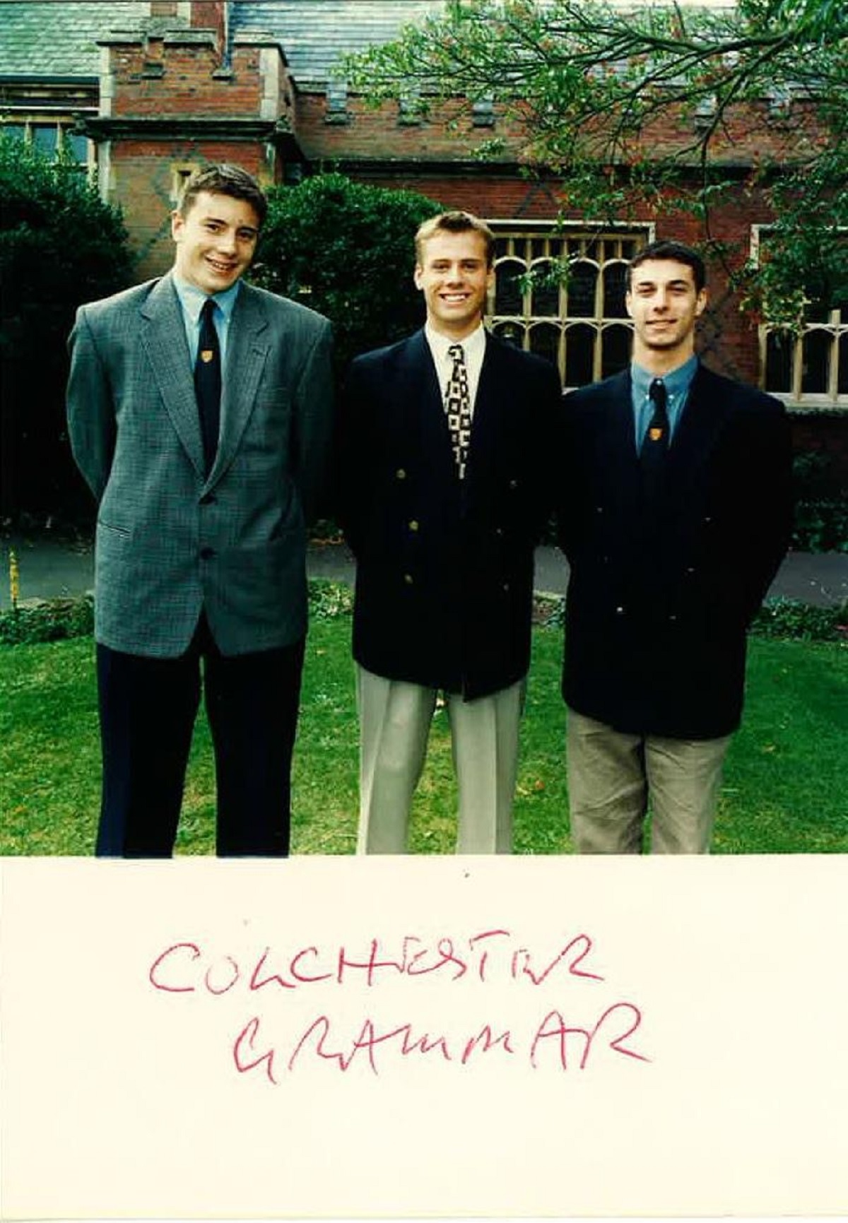 Former head boy Etienne Smith (centre) with deputy head boys Andy Hyland (left) and Ben Meyer - October 1998.