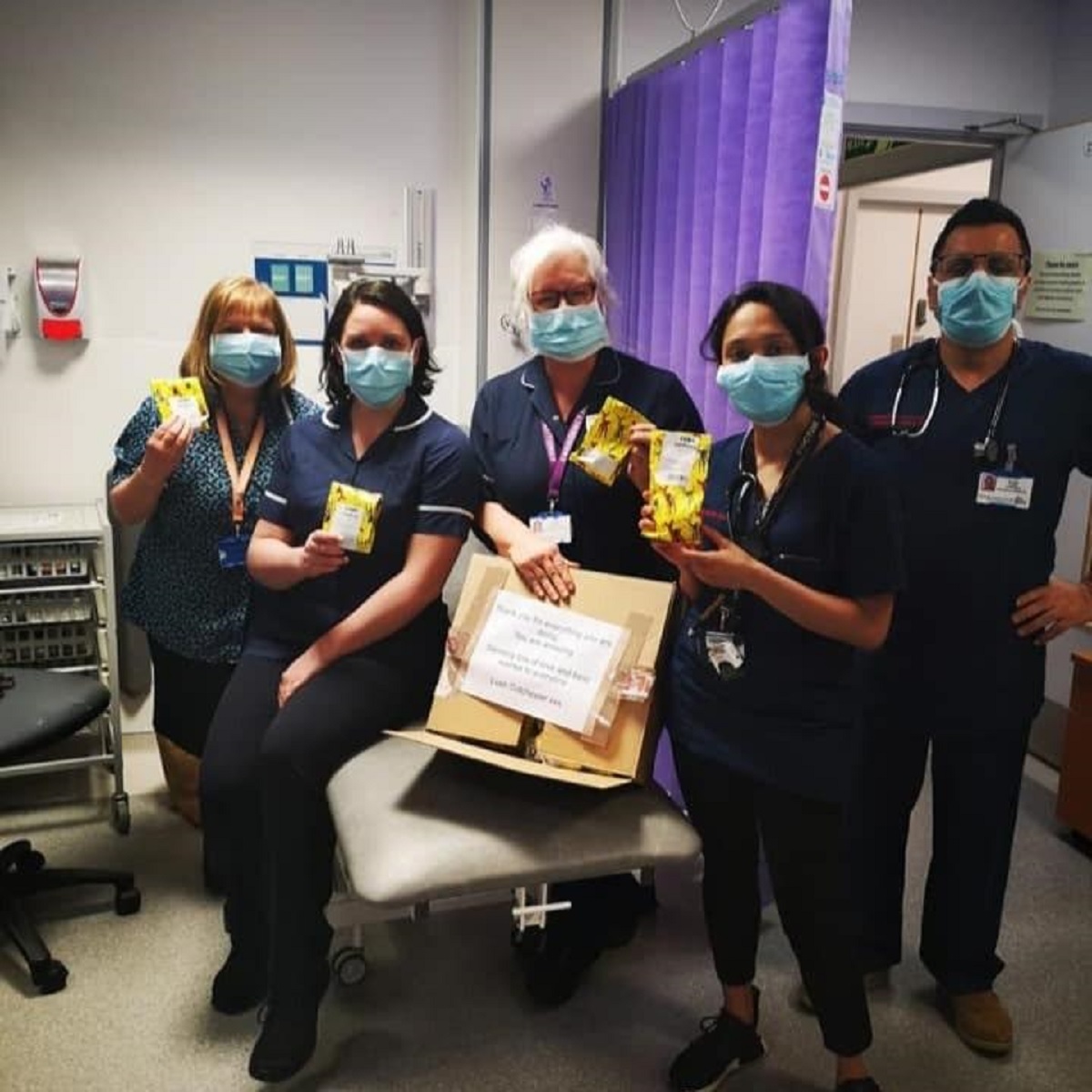 Our heroes - the Anti-Loo Roll Brigade delivered gifts from the Bodyshop to NHS staff