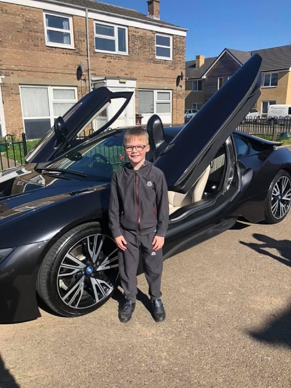 Going places - Noah XXXX was given a birthday treat to remember after going for a ride in a supercar. The present was arranged by the Anti-Loo Roll Brigade