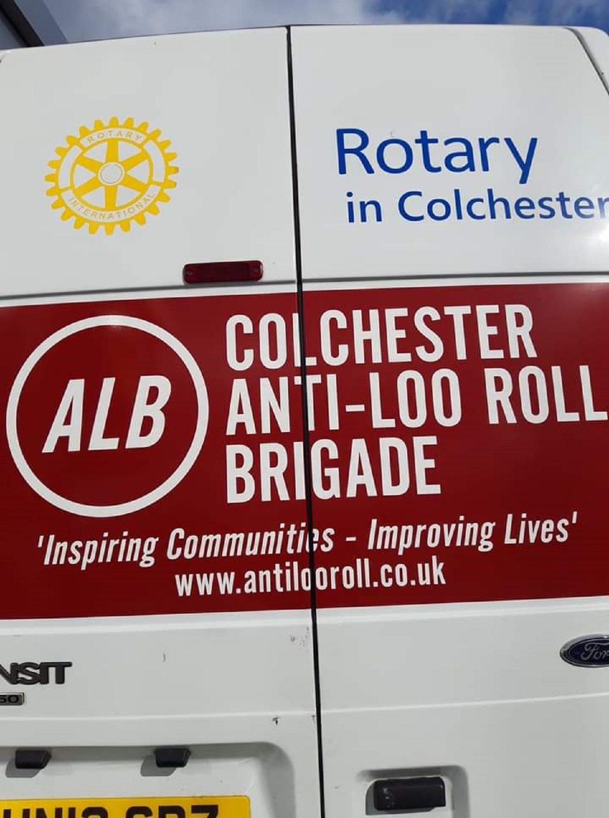 Going places - the Anti-Loo Roll Brigade van, which was bought for the group by the Rotary Club of Colchester