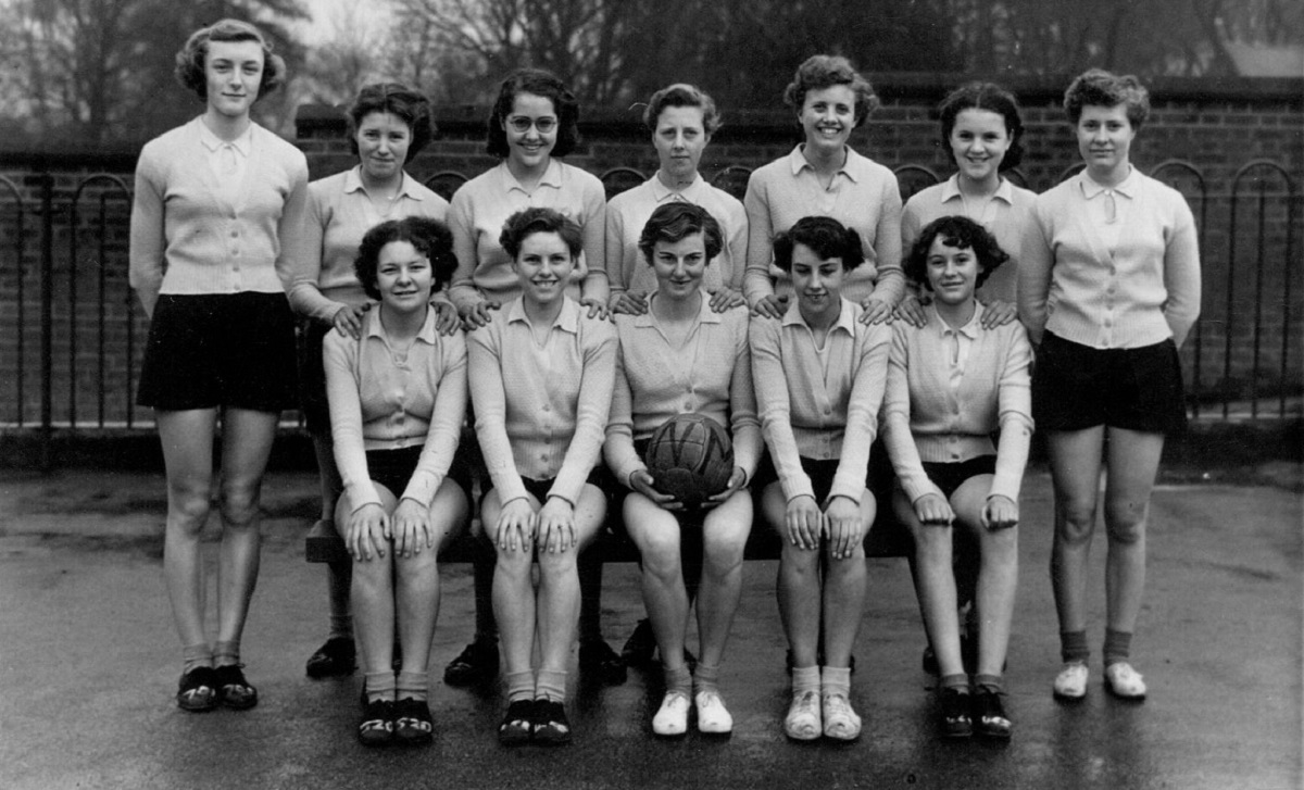 Friends united - Maureen (second from the left in the front row) with her netball team