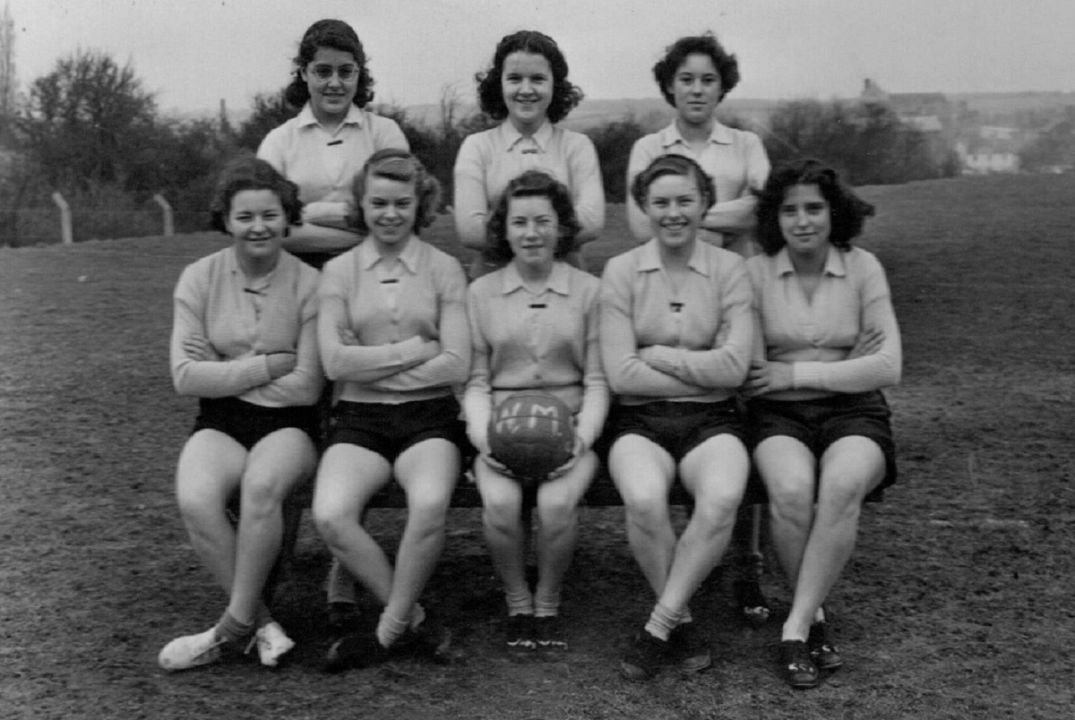 Team spirit - Maureen (second from the right in the front row) with her school netball team-mates