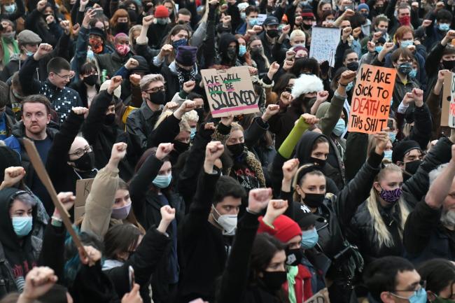 Outcry - Reclaim the Street protest at a rally in London on Monday. Picture: Dominic Lipinski/PA Wire