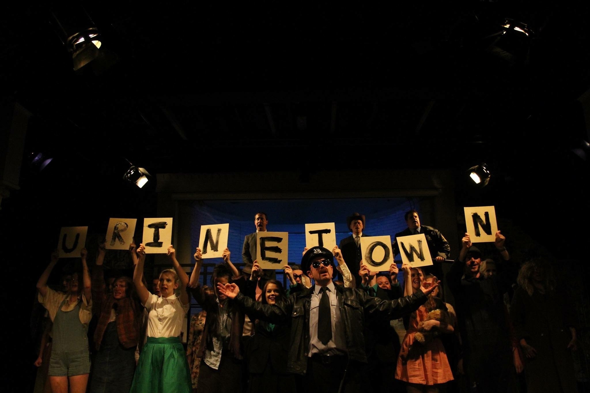 Cast of Urinetown at the Headgate Theatre.