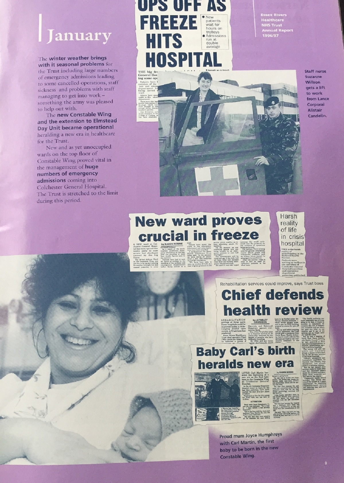 Read all about it - Joyces story featured in Essex Rivers Healthcares annual report for 1996/97