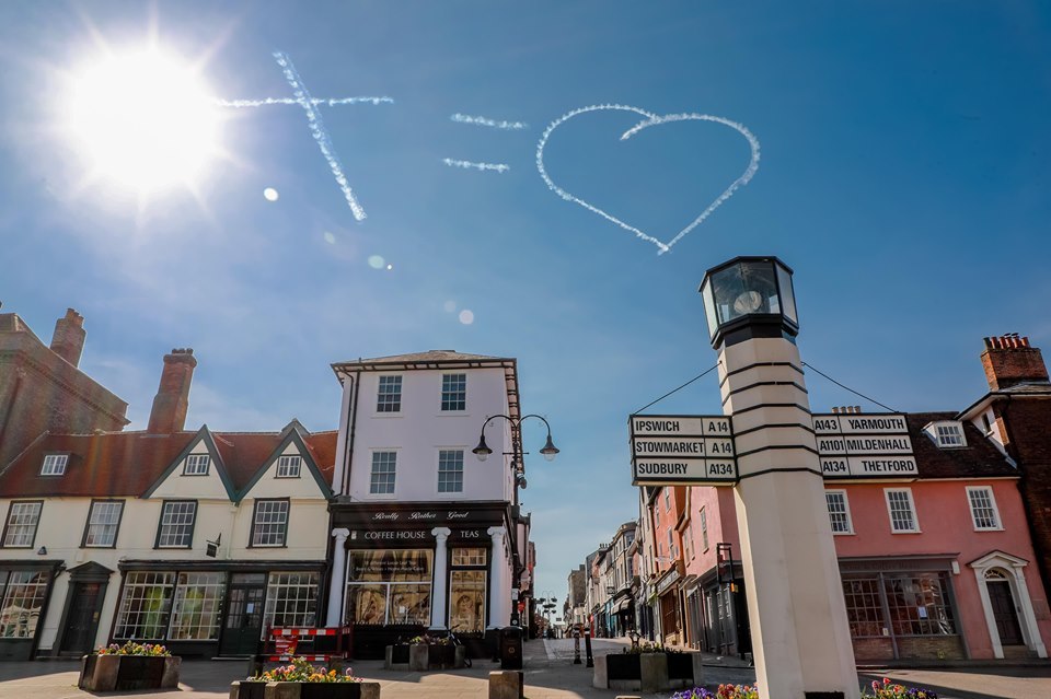 Last years skywriting in Bury St Edmunds