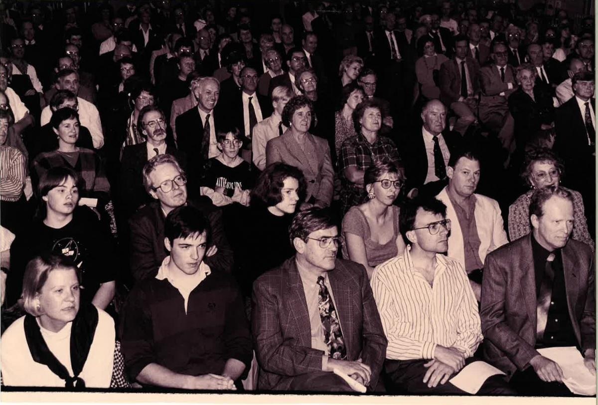 Watching brief - the audience at Any Questions, held at the Grammar School in October 1993