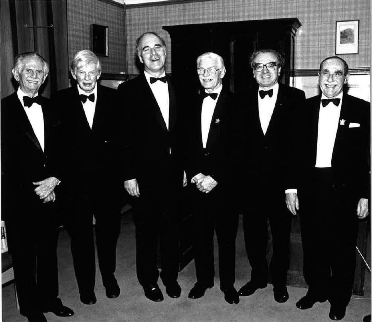 Stepping back in time - Old Colcestrians held their annual dinner in December 1989. In the picture are Sir Monty Finniston, J Elam, Stewart Francis, John Brunning, Dr G Martin and Arthur Parsonson