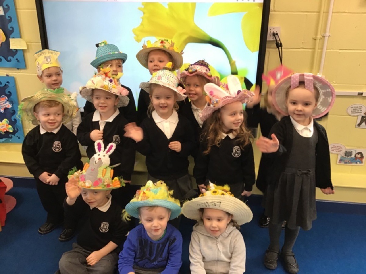 Happy bunnies - children from Harwich Community Primary School and Nursery