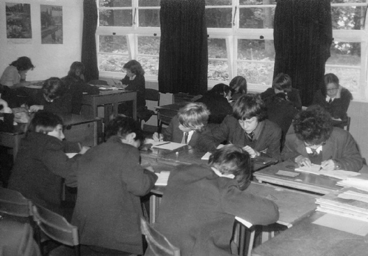 Heads down - students hard at work in the 1970s