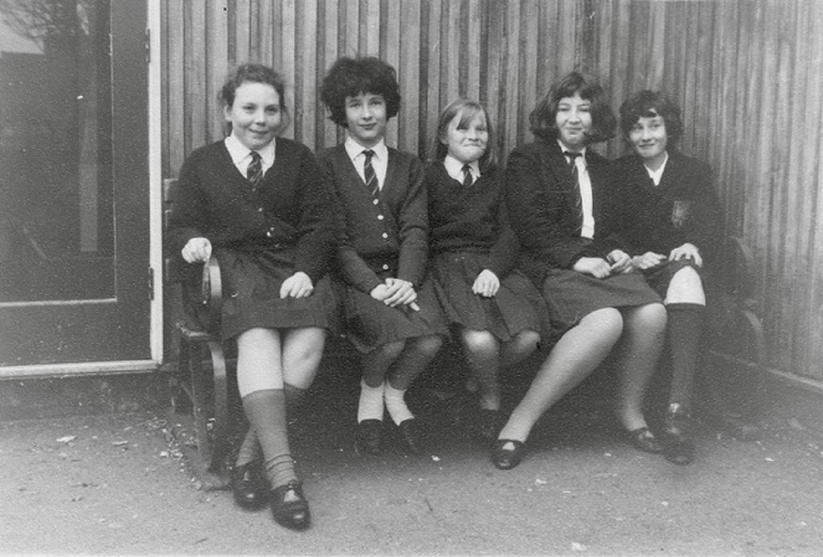 Bygone era - this picture was taken in 1967 and the pupils are from Mr Ross first form, 1G. From left to right are Caroline Nielsen, Ann Coles, Rita Eady, Hendrika Westaway and Sheila Cawley