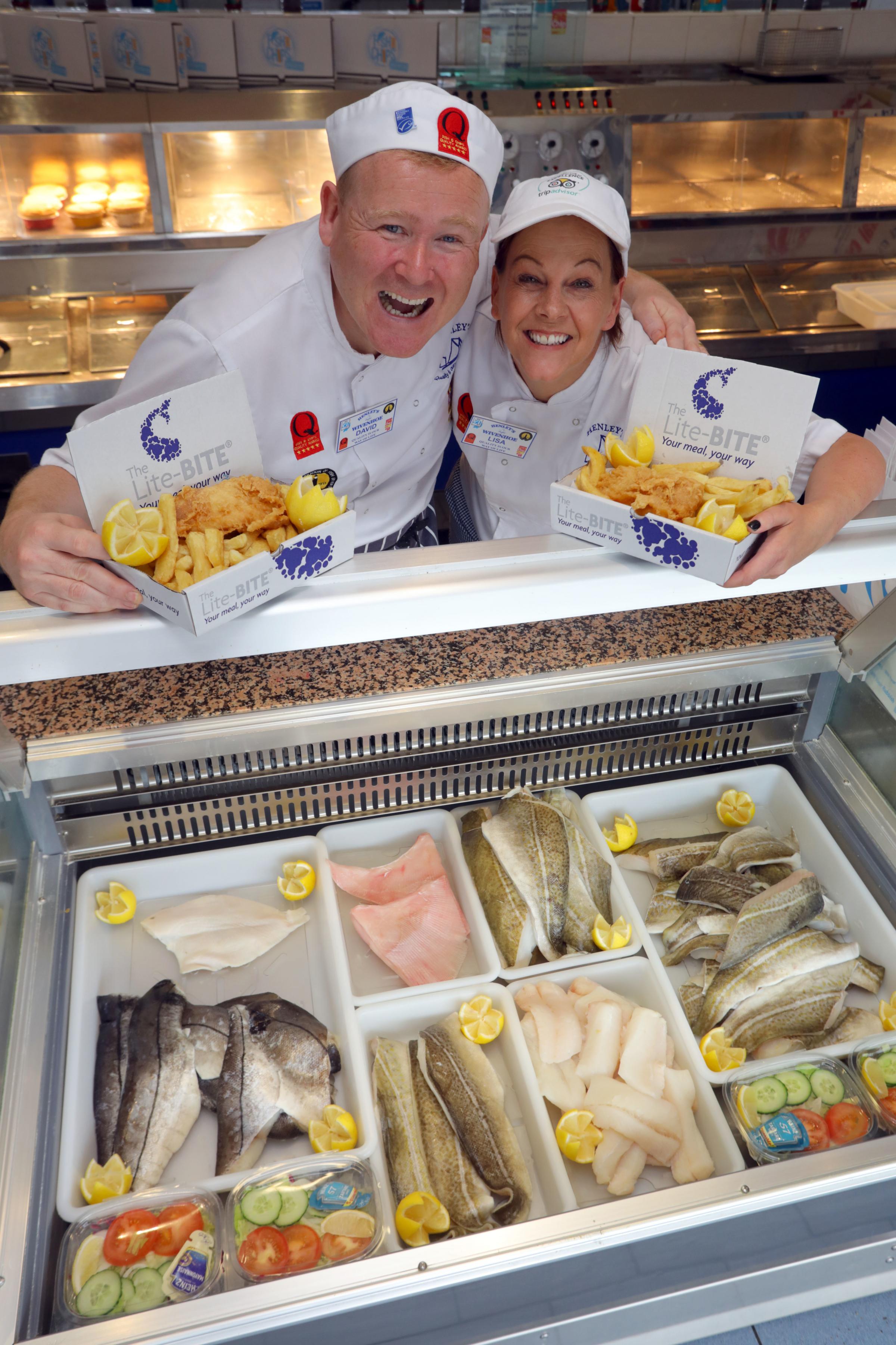 Delighted - David and Lise Henley, own Henley’s fish and chip shop in Wivenhoe