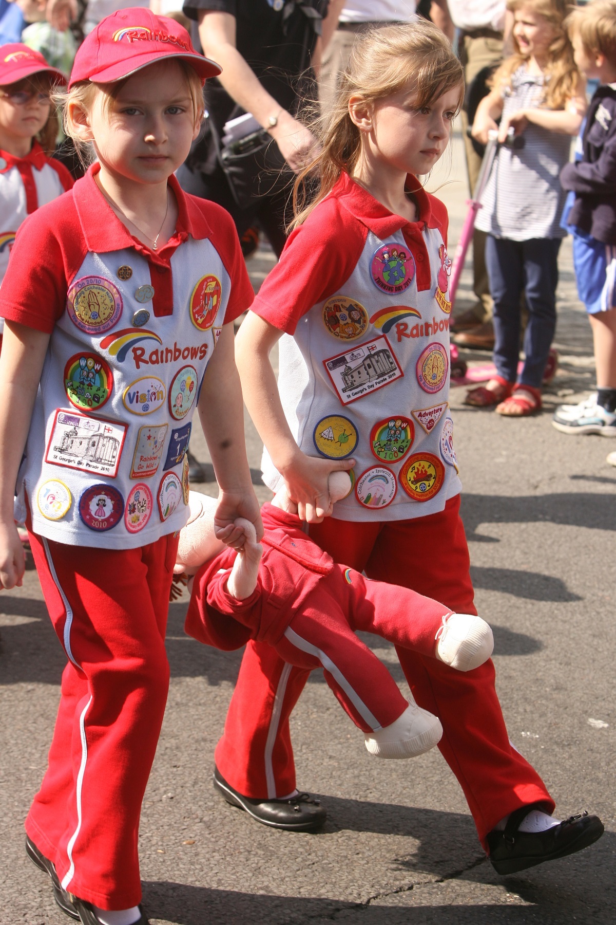 Badge of honour - these young Rainbows look the part during the 2011 parade in Colchester