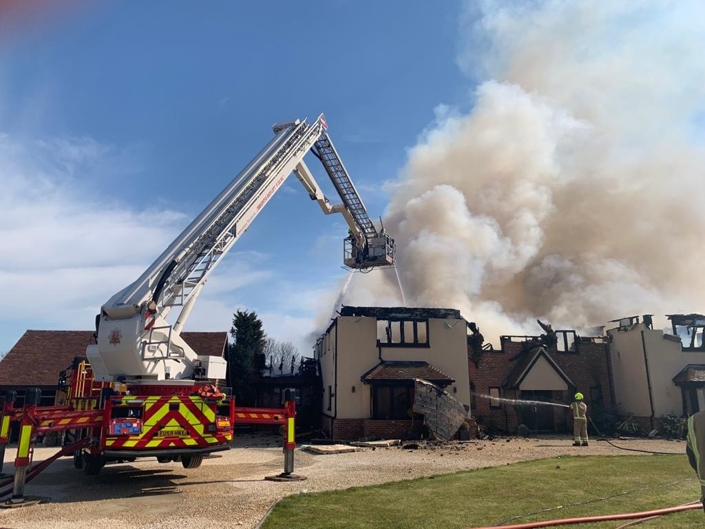Tolleshunt Knights fire House fire at Tolleshunt Knights. Photo - Essex Fire