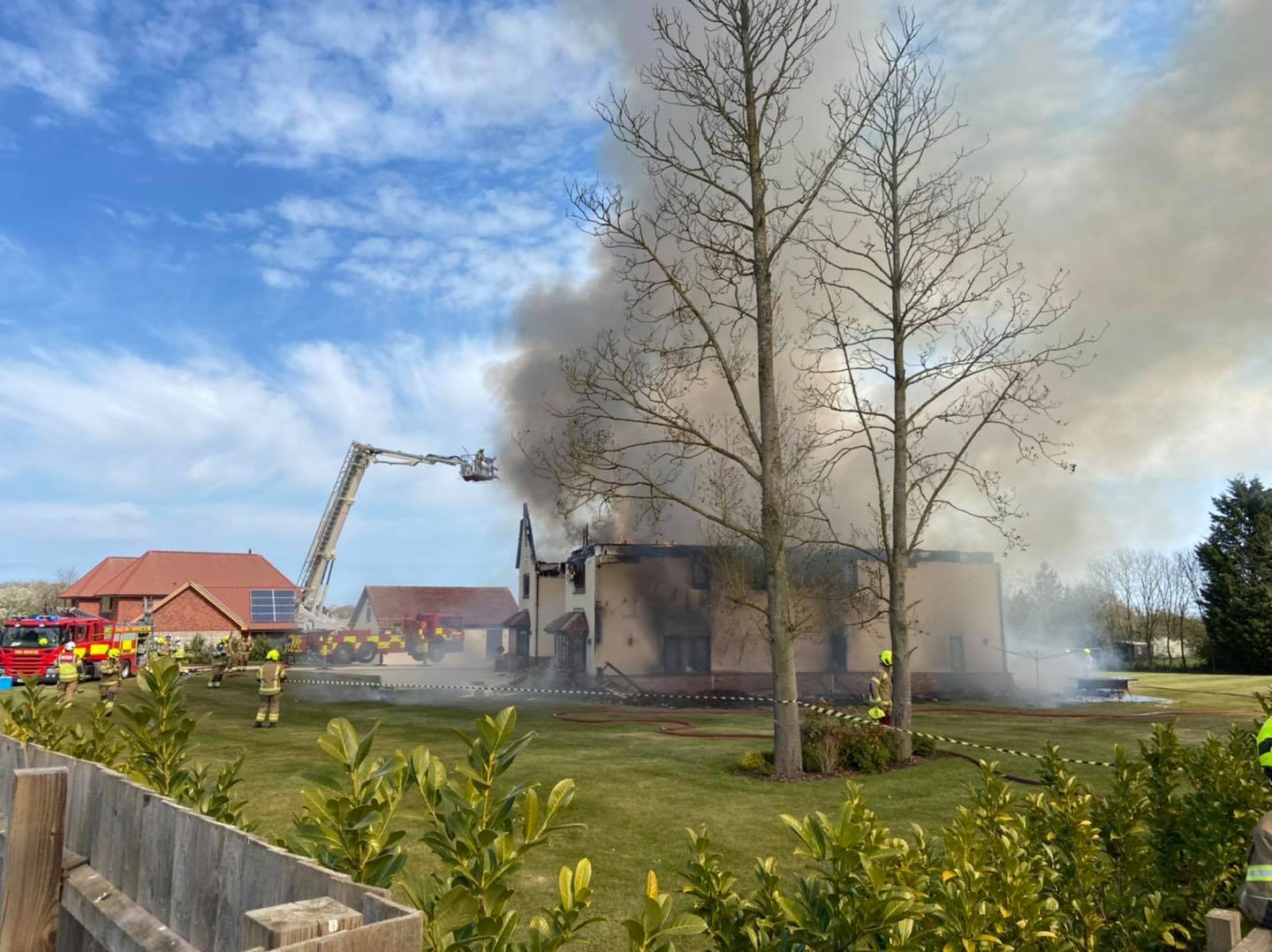 House fire at Tolleshunt Knights. Photo - Maldon Fire Station