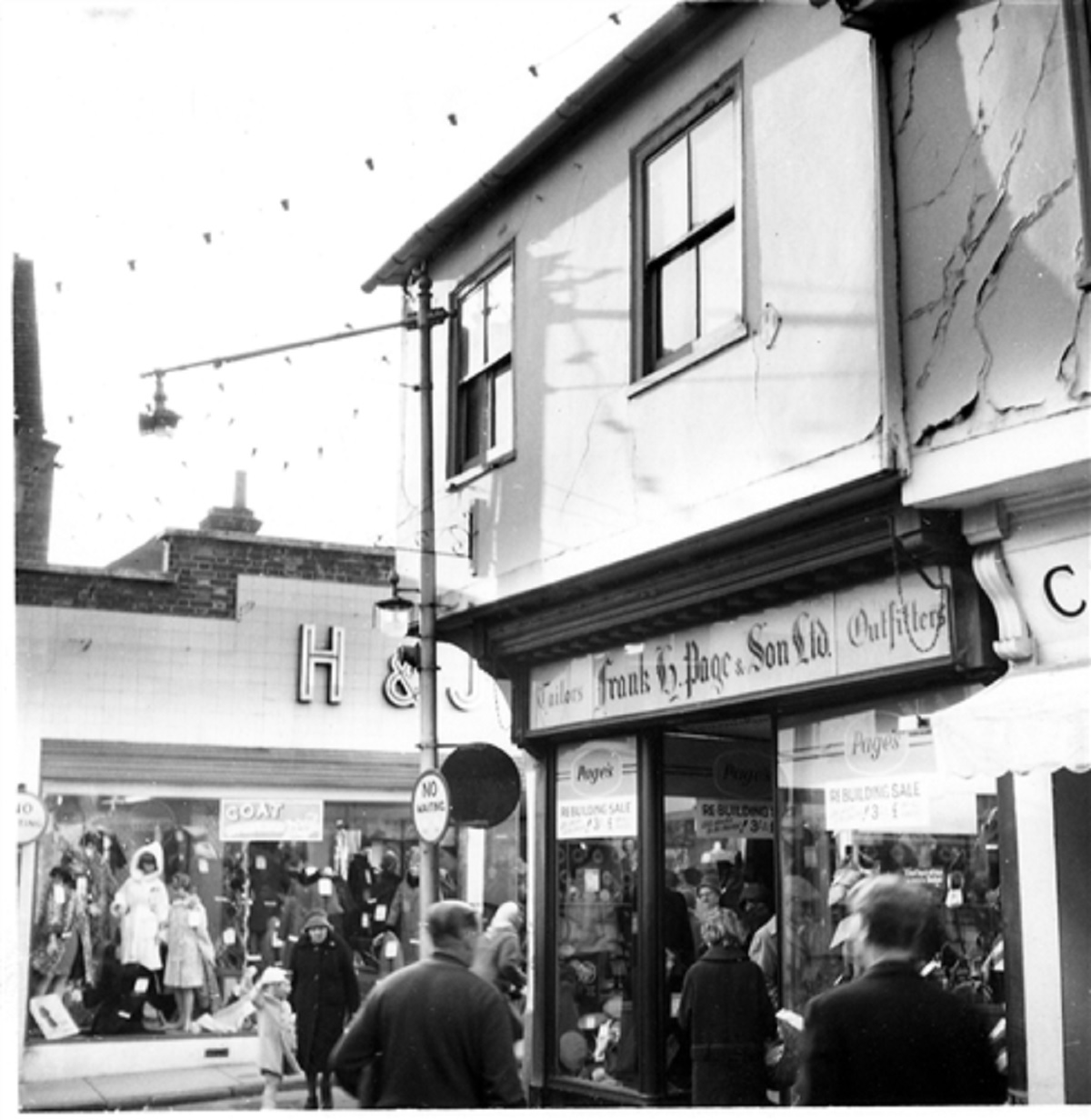 Looking the part - Frank H Page and Son was an outfitters and tailors in Long Wyre Street, at the junction with Eld Lane. This picture was taken in the 1960s
