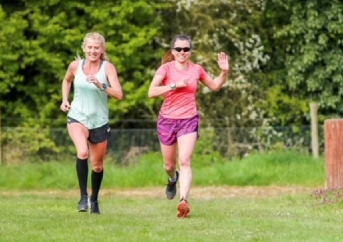 Give us a wave - runners Kate Gibson and Annette Oakman Picture: Liam Winters/LW Photography
