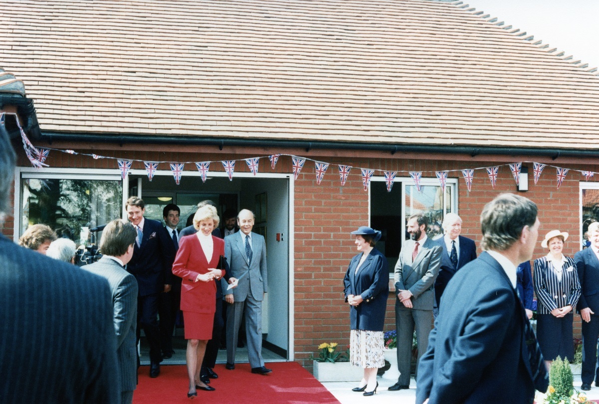A day to remember - Princess Diana leaves the Joan Tomkins day centre accompanied by Robin Tomkins, having spent time talking with day patients