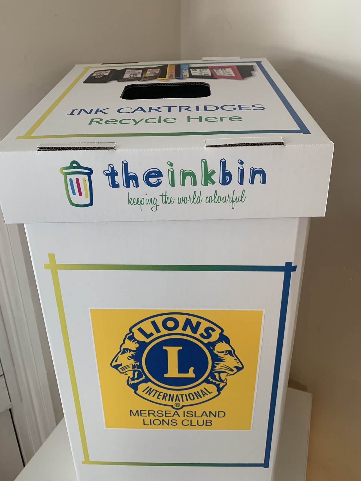 Drop-off point - The Ink Bin box for recycling ink cartridges, in support of Mersea Island Lions Club, located at West Mersea Co-op