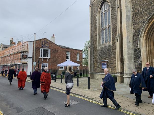 Gazette: The procession, in Church Street