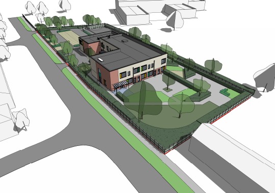 Aerial - it will be built near Paxman Academy