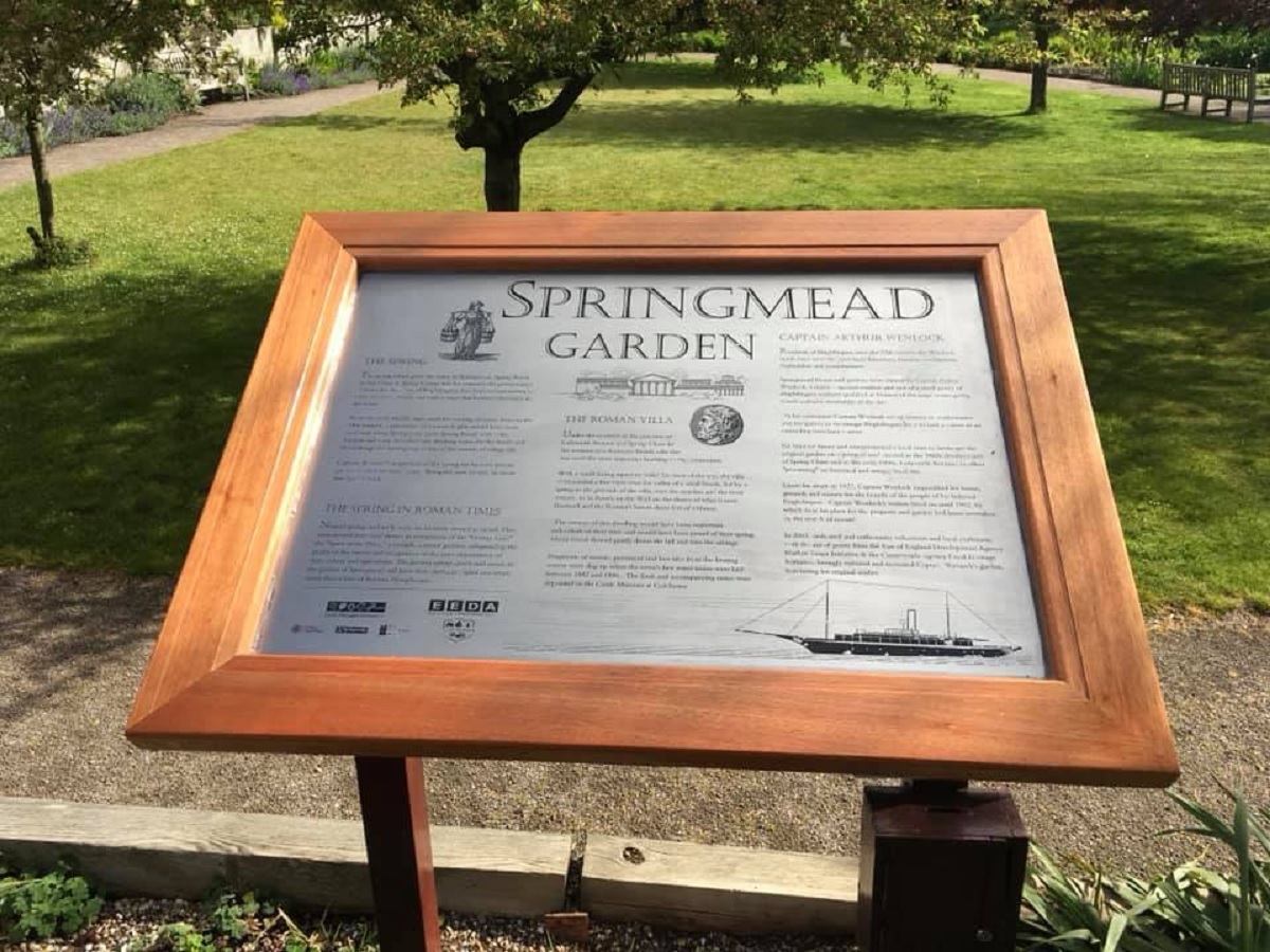 MP 20 May 2021 COLUMN Brightlingsea garden Springmeads newly framed sign by local craftsman, Keith Butcher