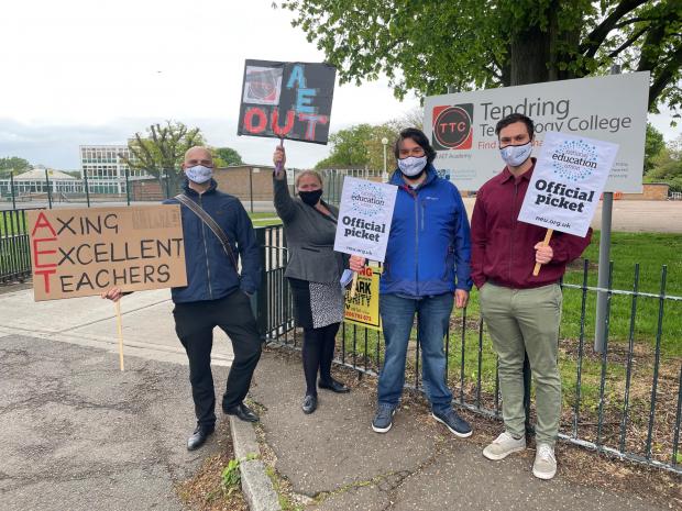 Gazette: Fight - Tendring Technology College staff protest outside the school’s Thorpe-le-Soken campus