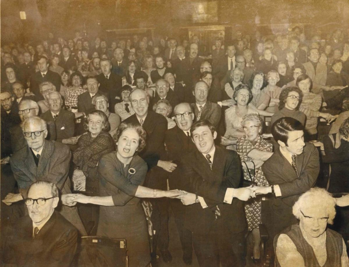 Participation - the audience enjoy a sing-a-long in the 1960s