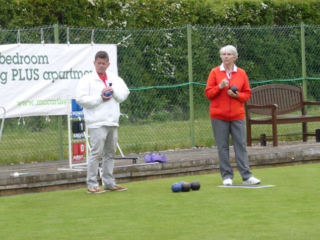 Competitors - Irene Taylor challenged Mike Bushell to a bowling match 