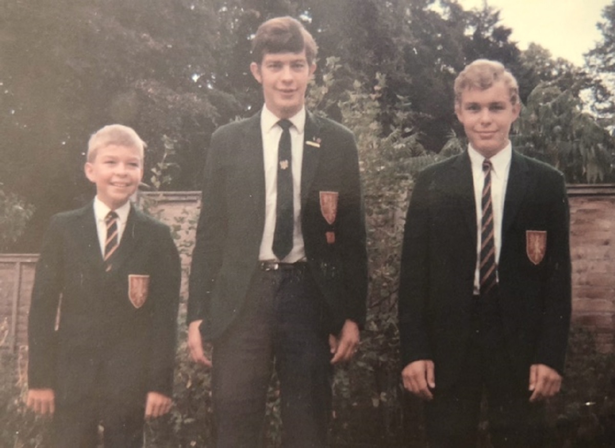 Family affair - Roger Springett (right) with brothers Michael (centre) and Steven, in their Gilberd School uniforms. The siblings attended Prettygate Primary School and the Gilberd School before leaving home to attend Loughborough College of Education