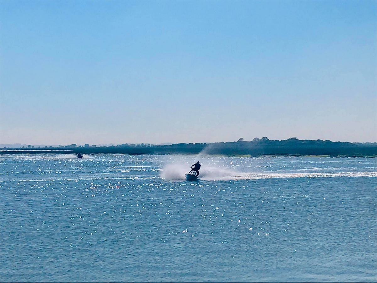 Splashing time - Fiona Malby spotted some jet-ski action at West Mersea