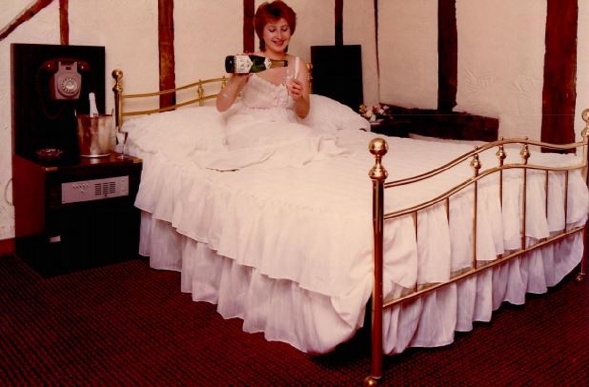 Bubbly - this promotional picture of one of the hotels bedrooms was taken in the 1970s