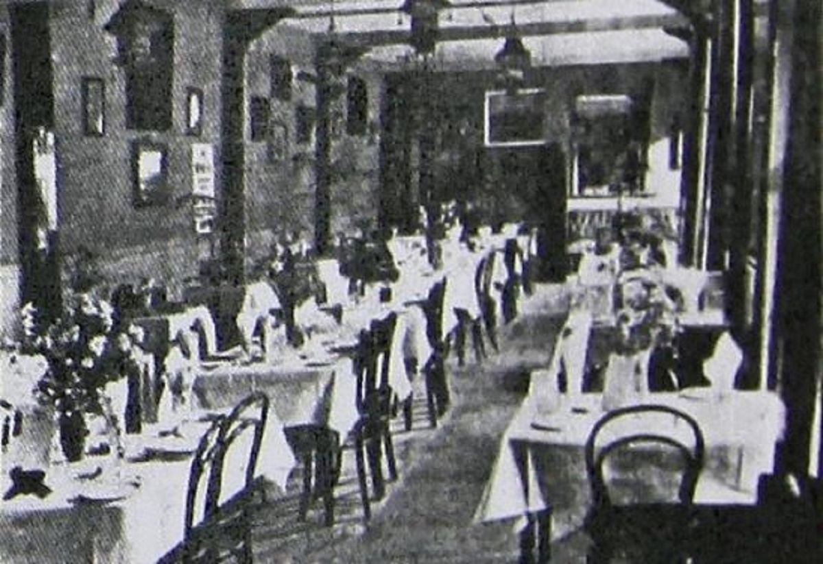 Meal time - a photograph of the dining room, from a newspaper advert in 1927