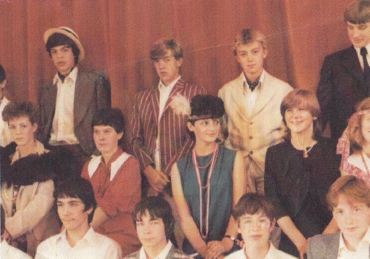 Break a leg - some of the actors behind the Stanway Schools 1986 production of Guys and Dolls