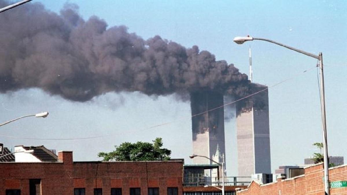 Shocking scene - the 9/11 terror attack on the World Trade Center, in New York, in 2001. It was an atrocity that sent shockwaves around the world and will always be remembered by Victoria Weaver 