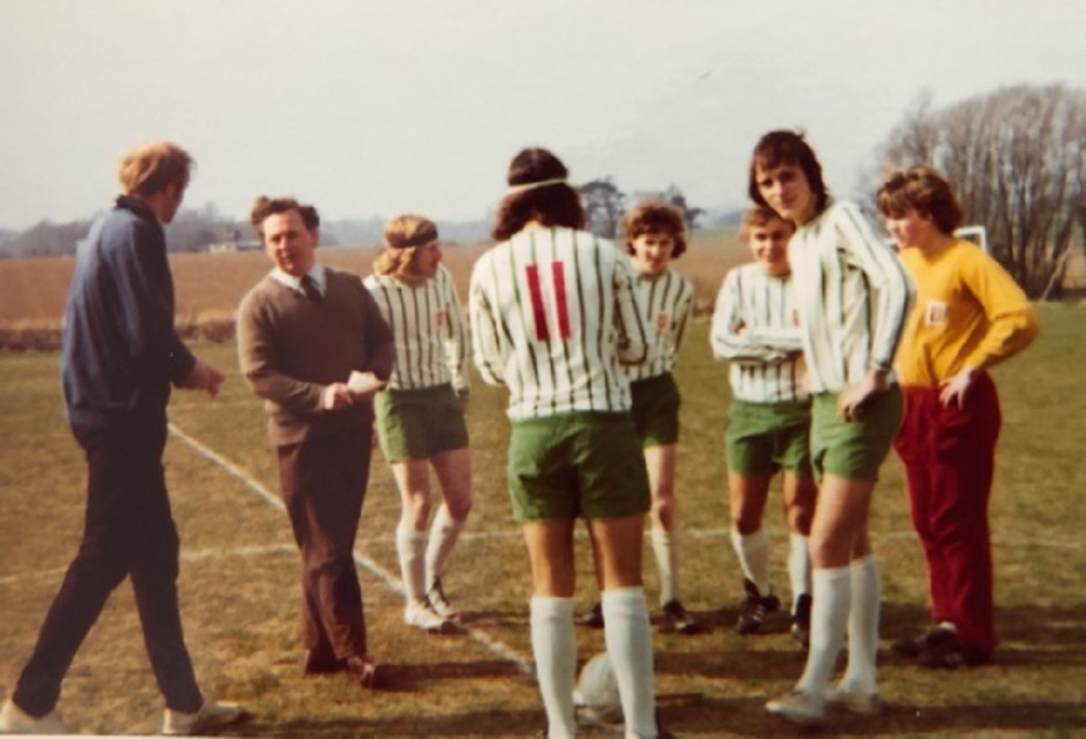 Coin toss - the Gilberd School won the Earls Colne six-a-side competition in 1973. Roger played in this team, which was coached by Roy Massey and John McAleavey