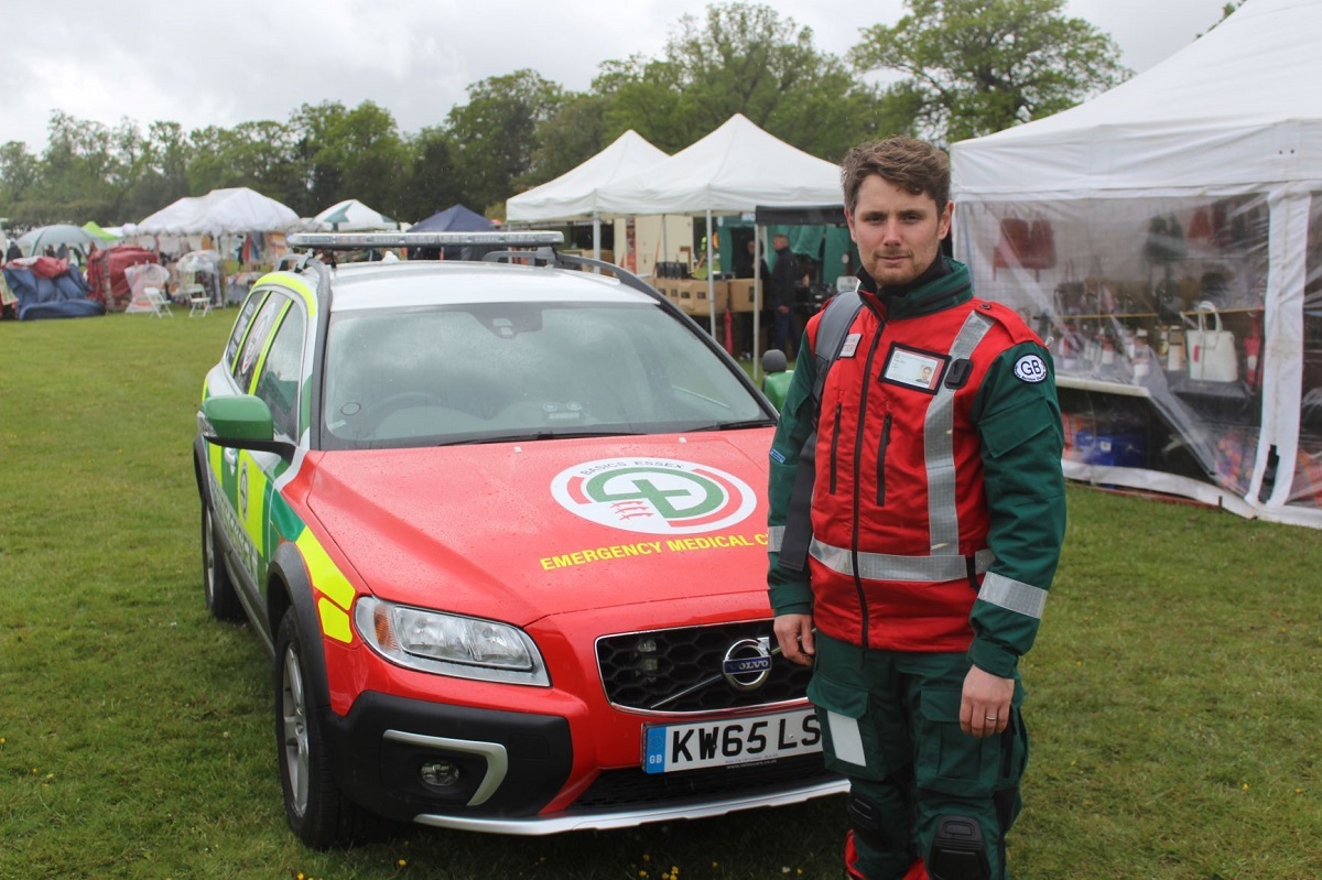 Help is at hand - volunteers like Dr Ryan Perry give up their time to attend the most seriously ill and injured patients, as part of their work with the BASICS Essex charity