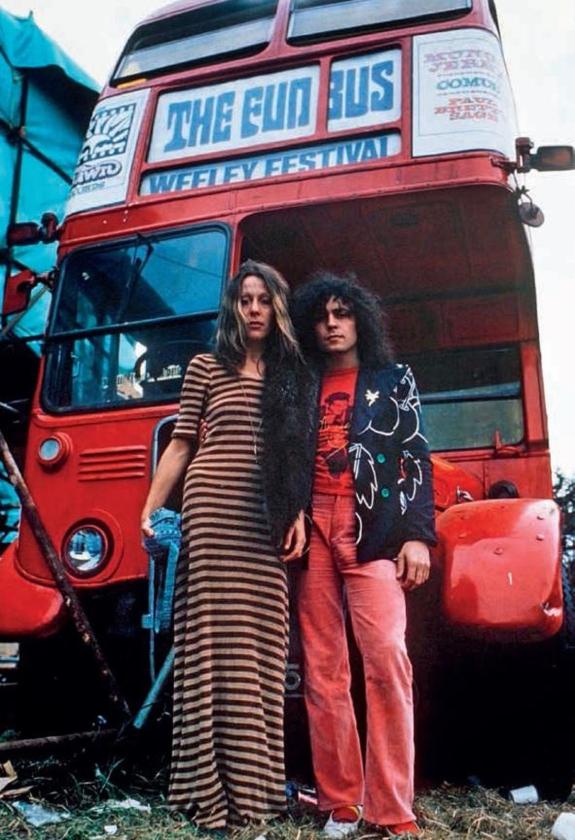 Gazette: Iconic - Marc Bolan, of T. Rex, with wife June at Weeley Gazette: Iconic - Marc Bolan, of T. Rex, with wife June at Weeley