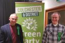 Support: Peter Banks and Colchester Green candidate Mark Goacher  Picture: Colchester Green Party