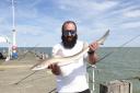 JW 19 Jul 2020 angling john popplewell angling Kris Cherneav with his 6lb smooth hound caught from Clacton Pier